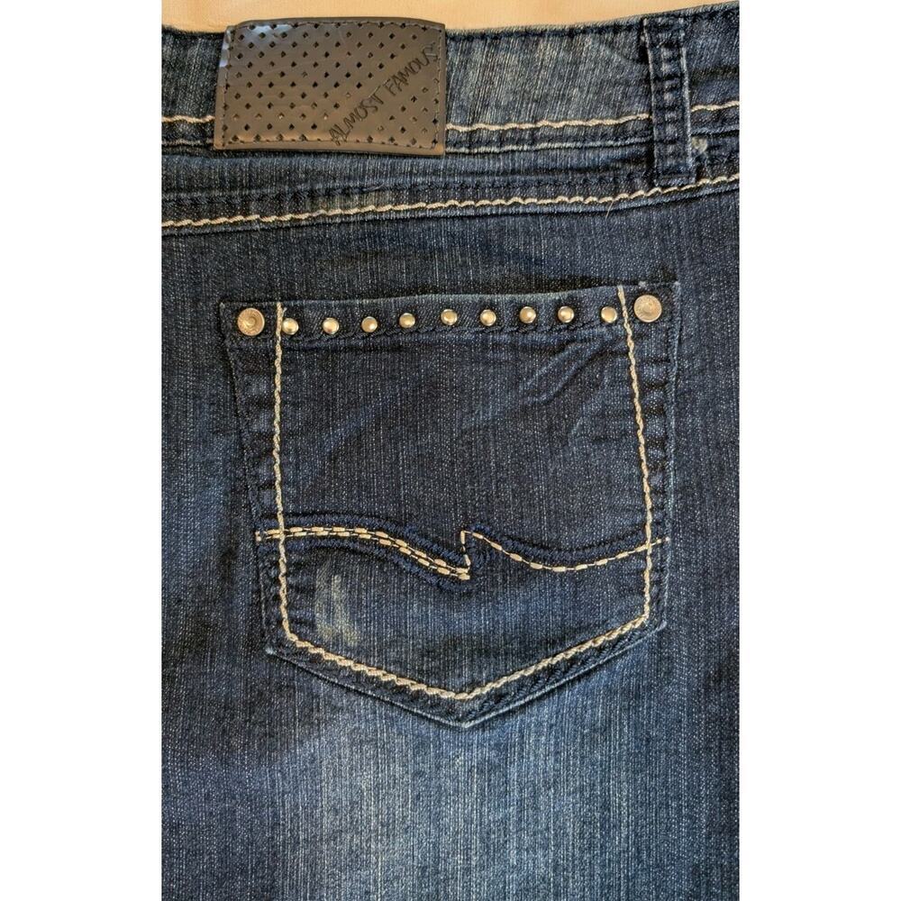 Almost Famous Distressed Stretch Denim Mini Skirt Pockets Plus Size 22 - Picture 7 of 10